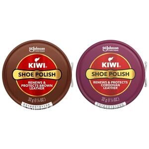 Kiwi Shoe Polish Variety Pack Brown & Cordovan Leather Care 31g 1.125oz Each